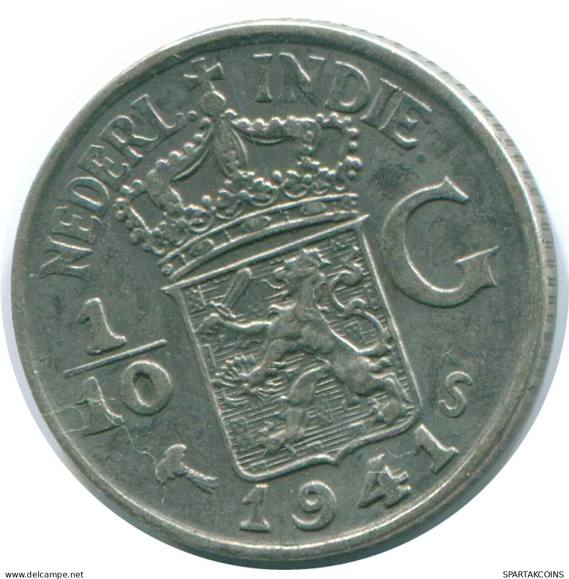 1/10 GULDEN 1941 S INDES ORIENTALES NÉERLANDAISES ARGENT Colonial Pièce #NL13560.3.F - Indes Néerlandaises