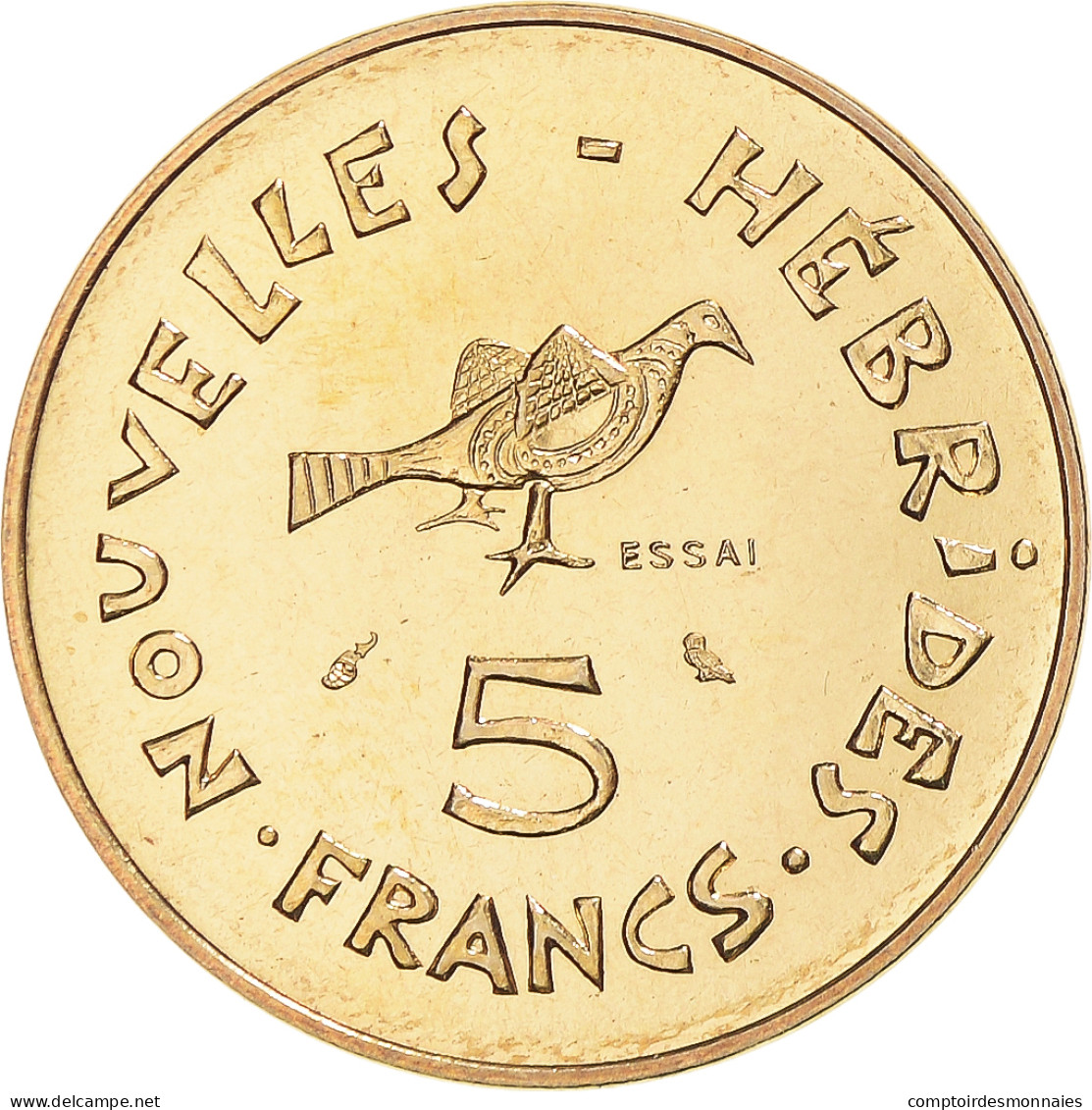 Monnaie, Condominium Des Nouvelles-Hébrides, 5 Francs, 1970, Paris, ESSAI, FDC - Vanuatu