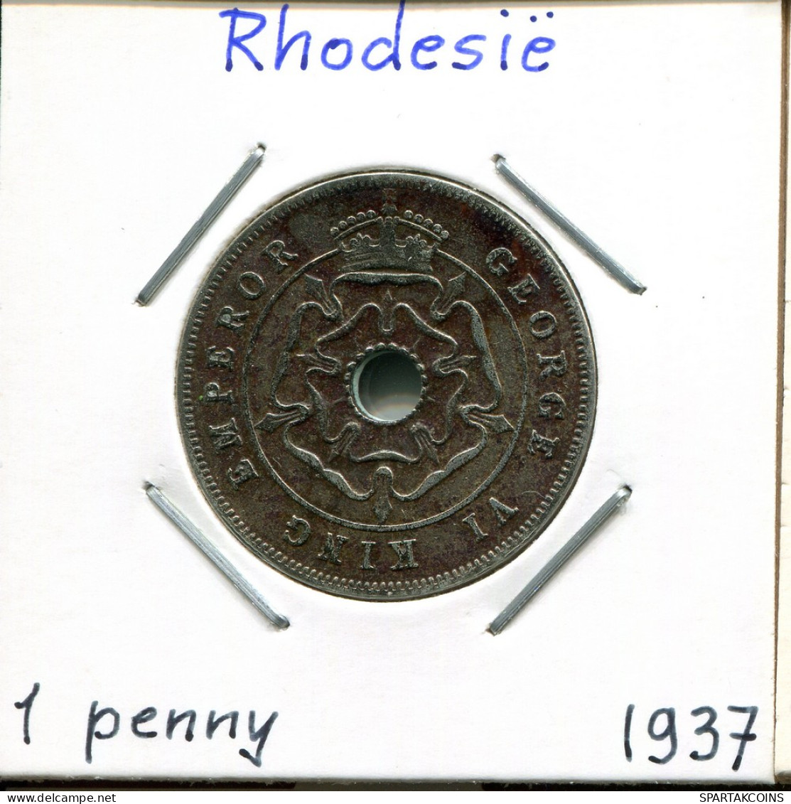 1 PENNY 1937 SOUTHERN RHODÉSIE RHODESIA ZIMBABWE Pièce #AP617.2.F - Zimbabwe