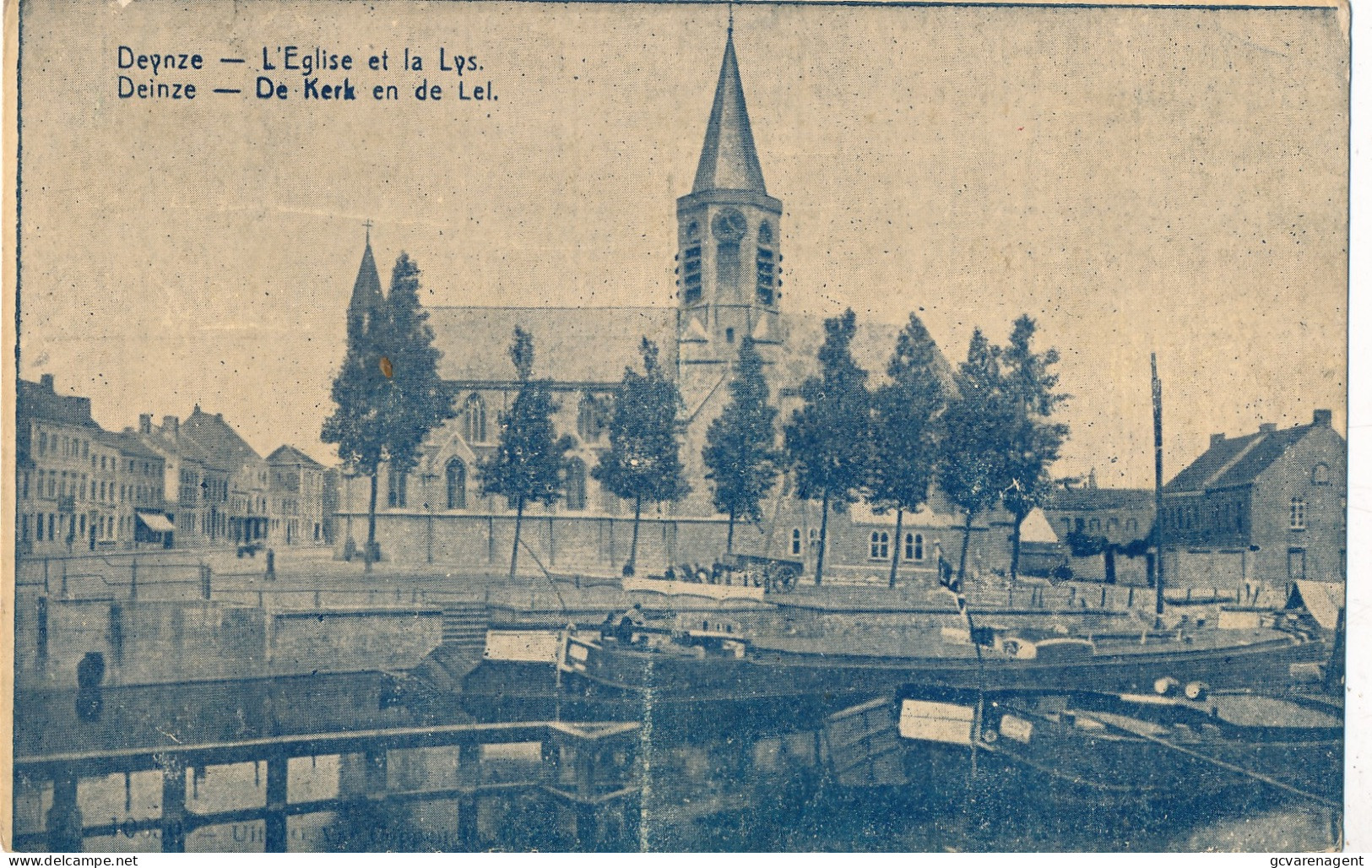 DEINZE   DE KERK EN DE LEI      2 SCANS - Deinze