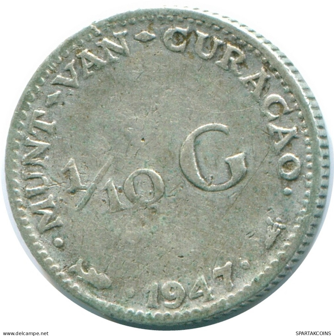 1/10 GULDEN 1947 CURACAO Netherlands SILVER Colonial Coin #NL11831.3.U - Curacao