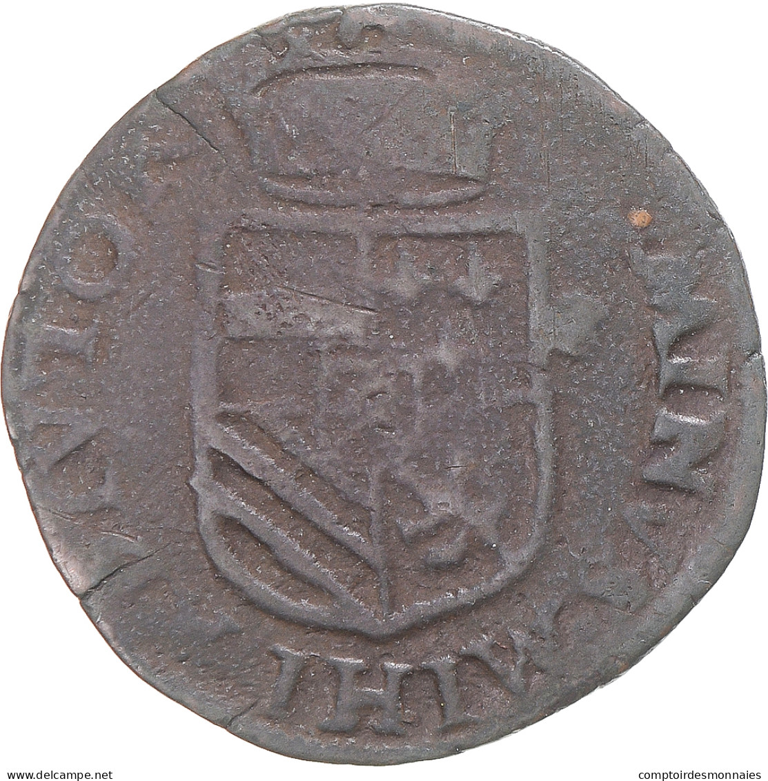 Monnaie, Pays-Bas Espagnols, Philippe II, Liard, 1589, Maastricht, TB+, Cuivre - …-1795 : Période Ancienne