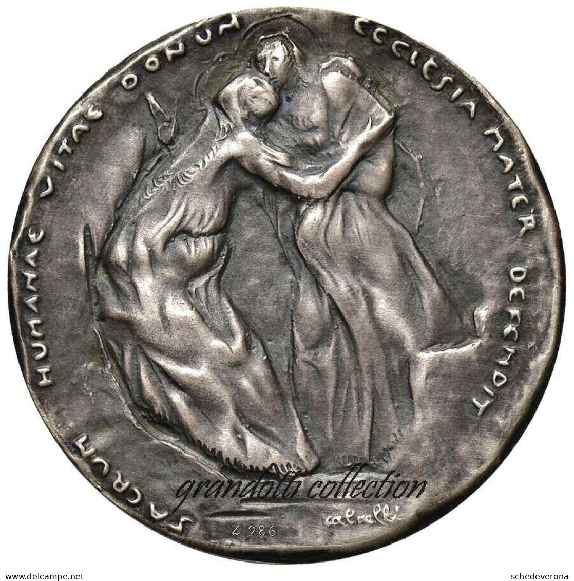 PAPA PAOLO VI° HUMANAE VITAE 1969 MEDAGLIA ARGENTO ANNUALE ANNO VII - Royaux/De Noblesse