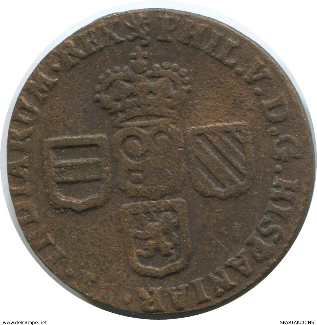 1 LIARD 1710 SPANISH NETHERLANDS Namur PHILIP V Coin #AE733.16.U - …-1795 : Periodo Antiguo