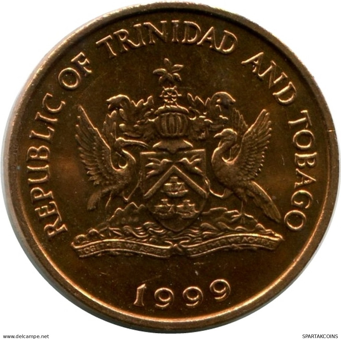 1 CENT 1999 TRINIDAD & TOBAGO UNC Hummingbird Coin #M10357.U - Trinité & Tobago