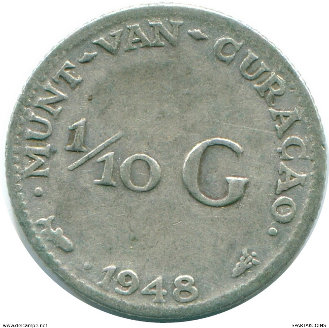 1/10 GULDEN 1948 CURACAO Netherlands SILVER Colonial Coin #NL11914.3.U - Curaçao