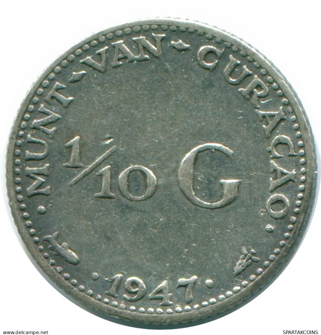 1/10 GULDEN 1947 CURACAO Netherlands SILVER Colonial Coin #NL11848.3.U - Curaçao