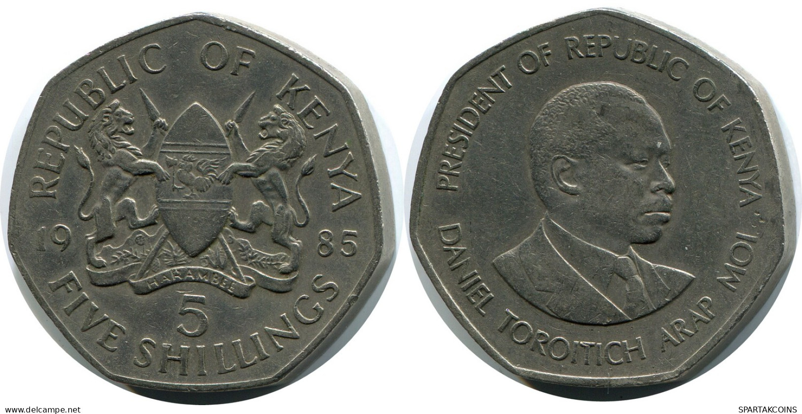 5 SHILLINGS 1985 KENYA Coin #AR855.U - Kenya