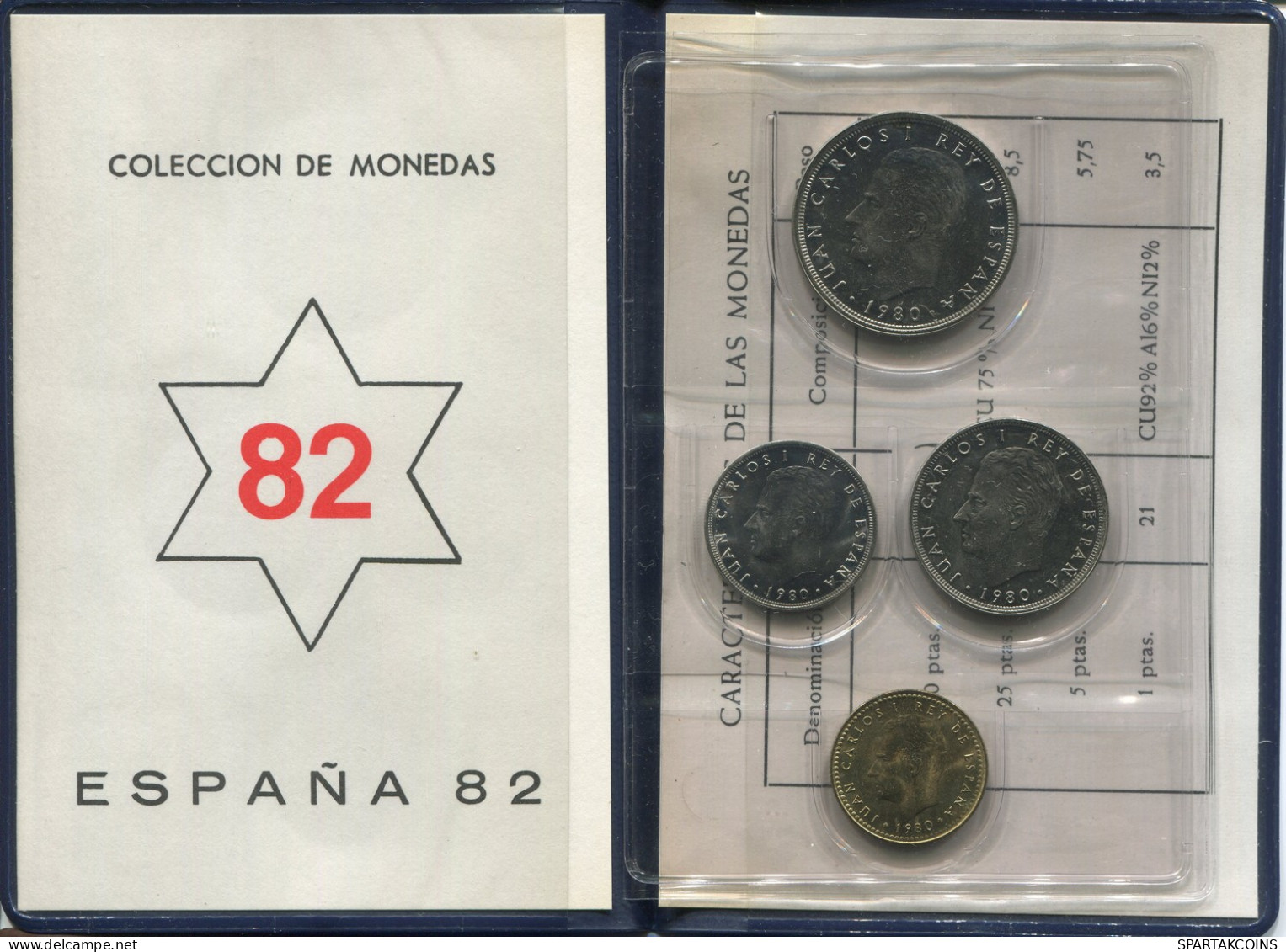 SPAIN 1980*82 Coin SET MUNDIAL*82 UNC #SET1260.4.U - Mint Sets & Proof Sets