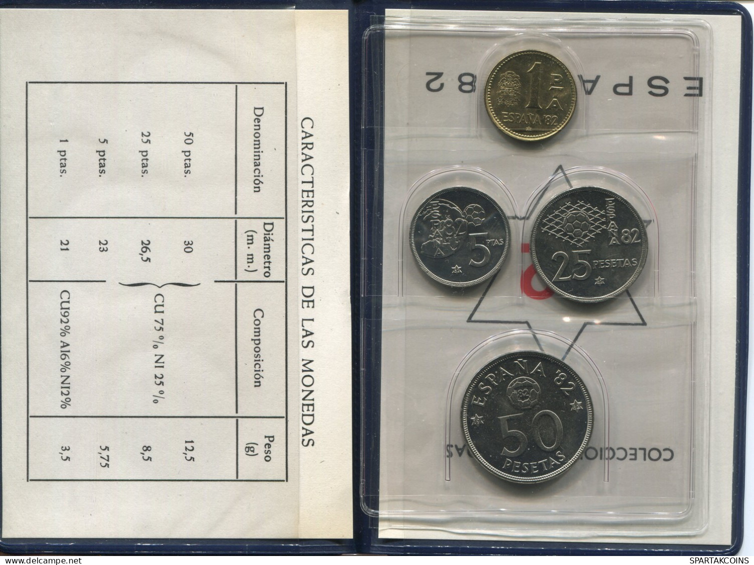 SPAIN 1980*82 Coin SET MUNDIAL*82 UNC #SET1260.4.U - Münz- Und Jahressets