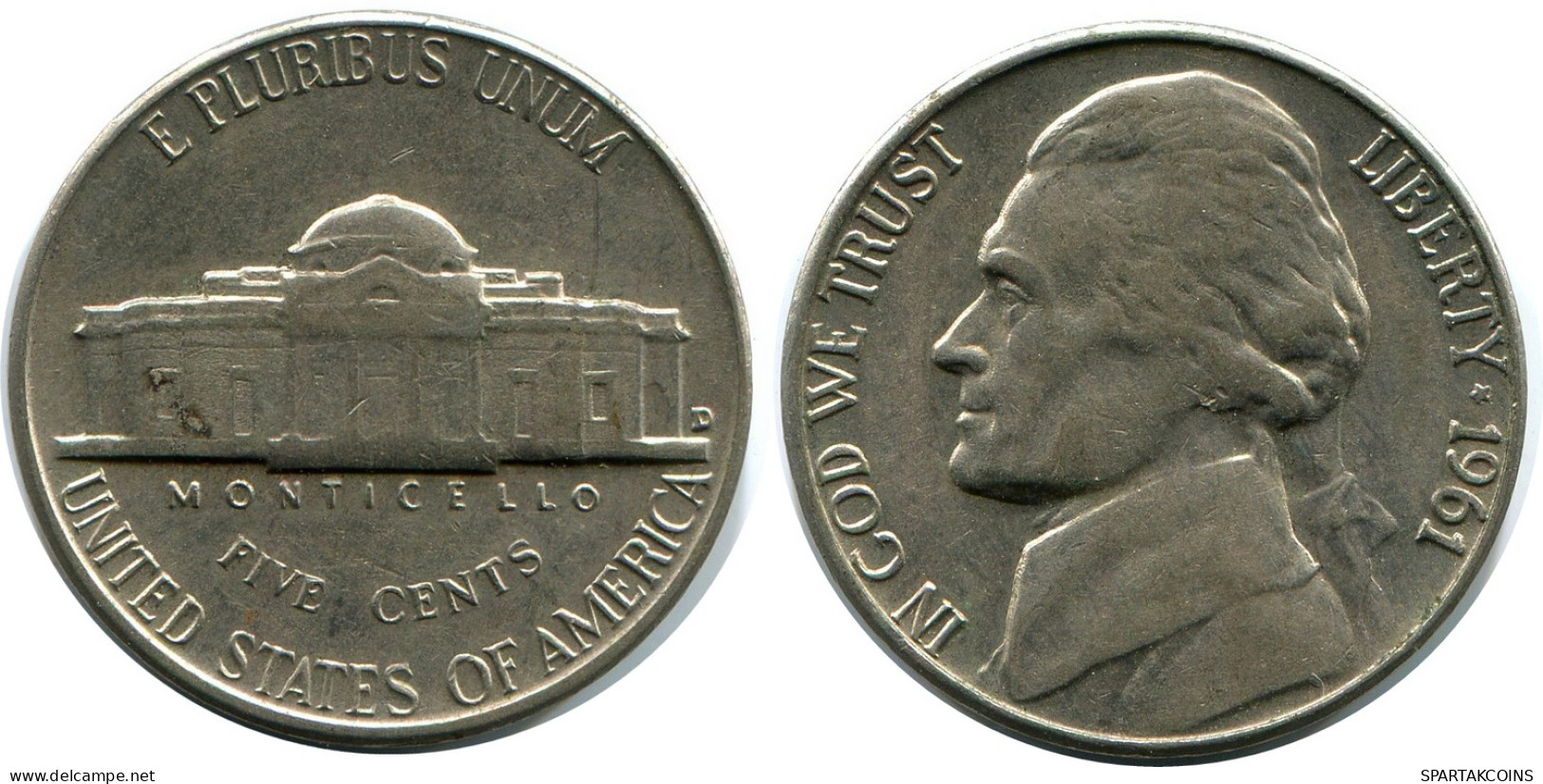 5 CENTS 1961 USA Coin #AZ264.U - 2, 3 & 20 Cent