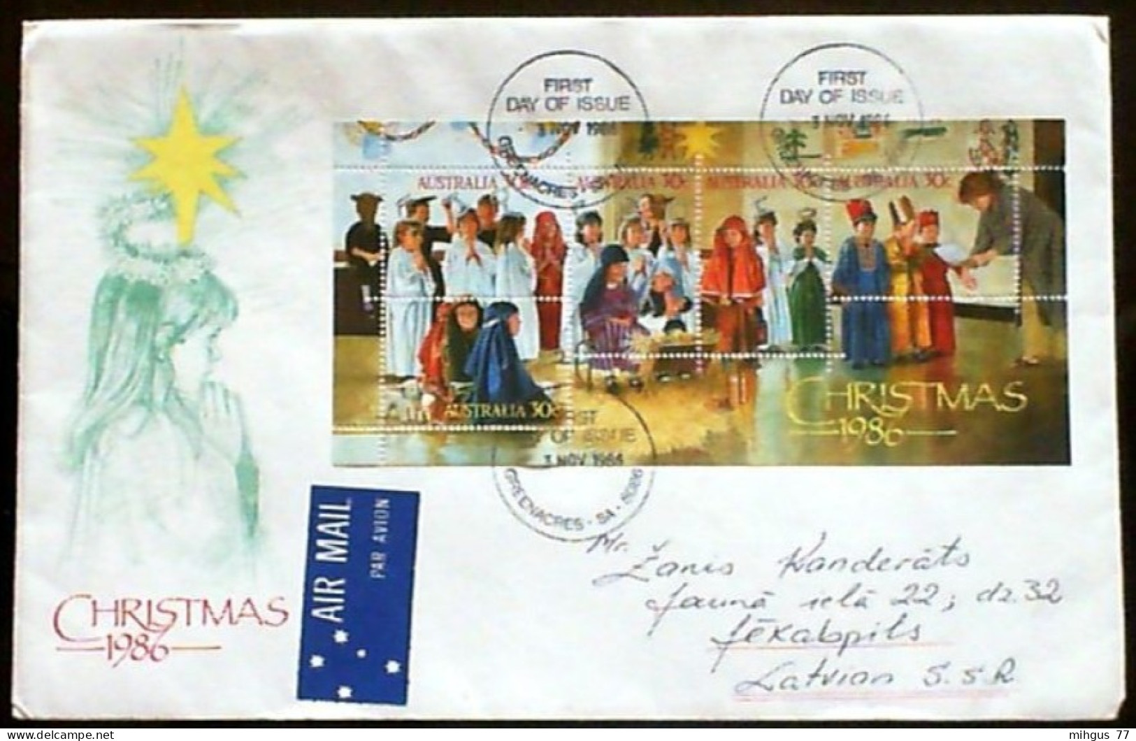 AUSTRALIA FDC 1986 Christmas - Sonstige & Ohne Zuordnung