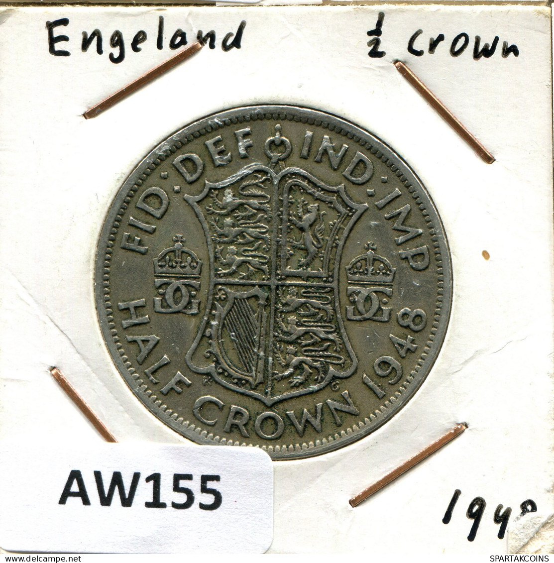 HALF CROWN 1948 UK GROßBRITANNIEN GREAT BRITAIN Münze #AW155.D - K. 1/2 Crown