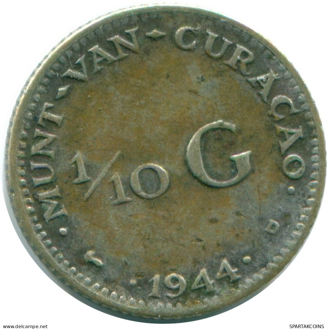 1/10 GULDEN 1944 CURACAO NIEDERLANDE SILBER Koloniale Münze #NL11809.3.D - Curacao