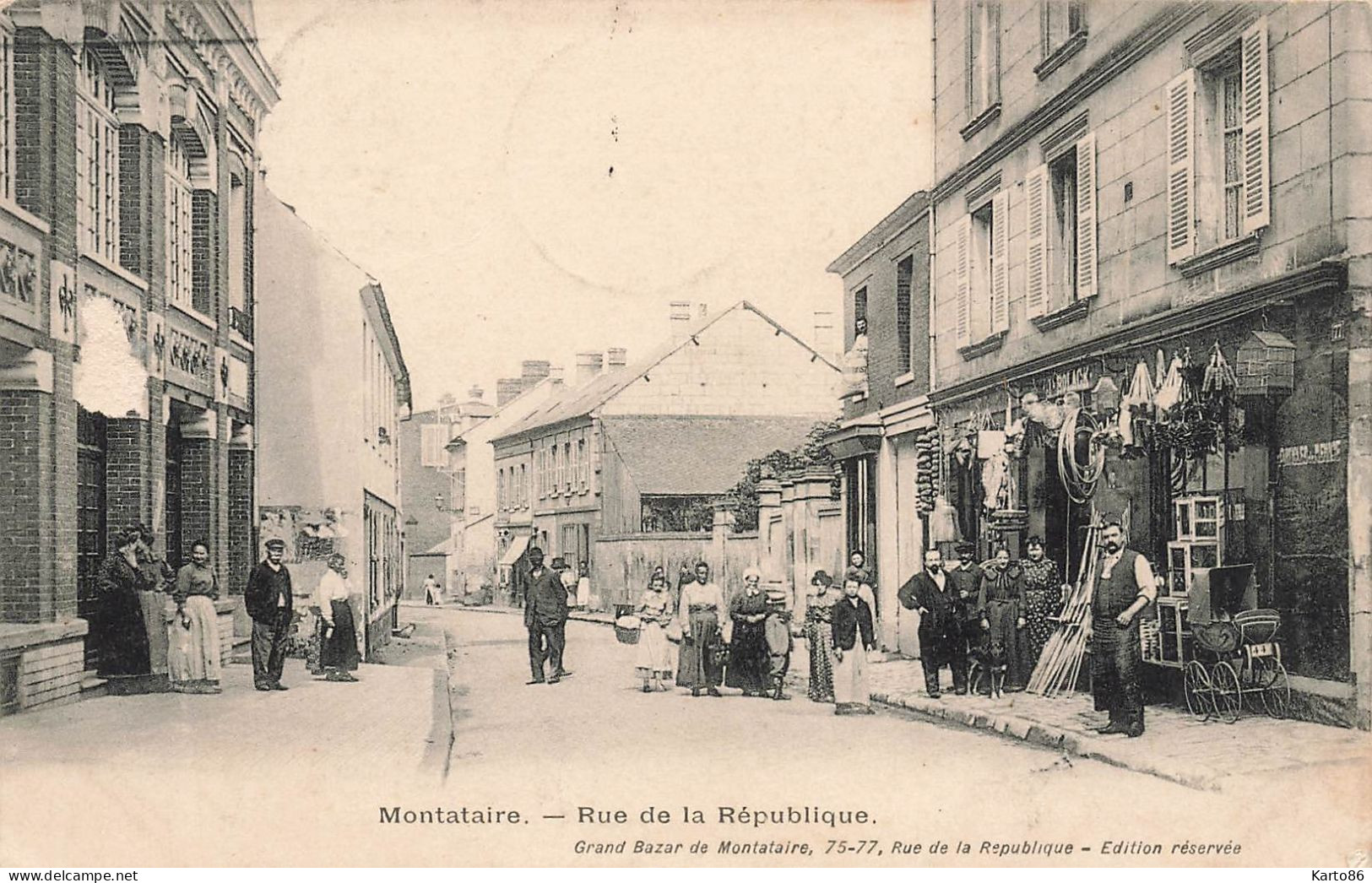 Montataire * 1905 * Rue De La République * Commerce Quincaillerie Bazar J. BOLACK * Landau Poussette Pram Kinderwagen - Montataire