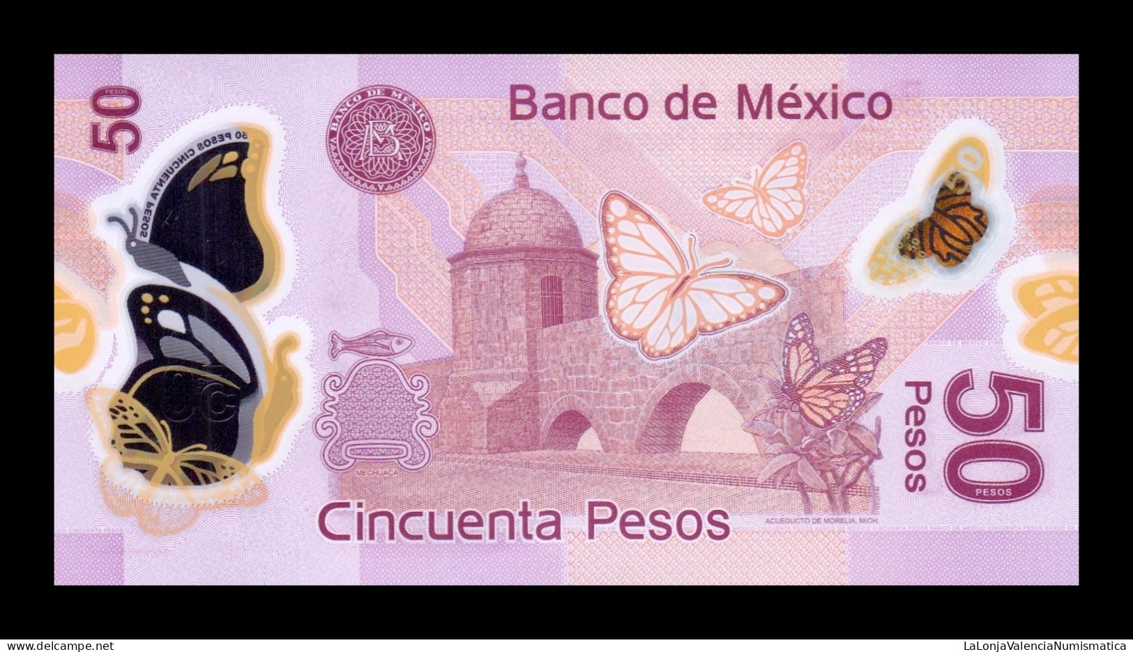 México 50 Pesos 2017 Pick 123Aw Serie W Polymer Sc Unc - Mexico