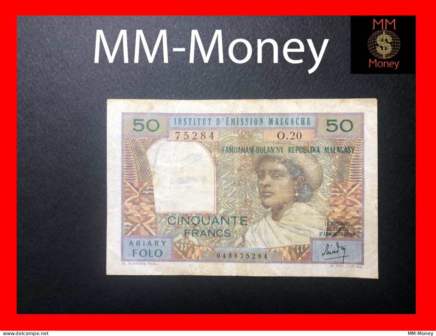 MADAGASCAR  50  Francs  1969  P.  61   VF - Madagascar