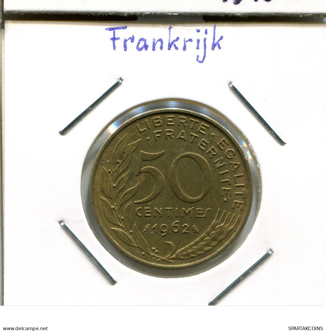 50 CENTIMES 1962 FRANKREICH FRANCE Französisch Münze #AM234.D - 50 Centimes