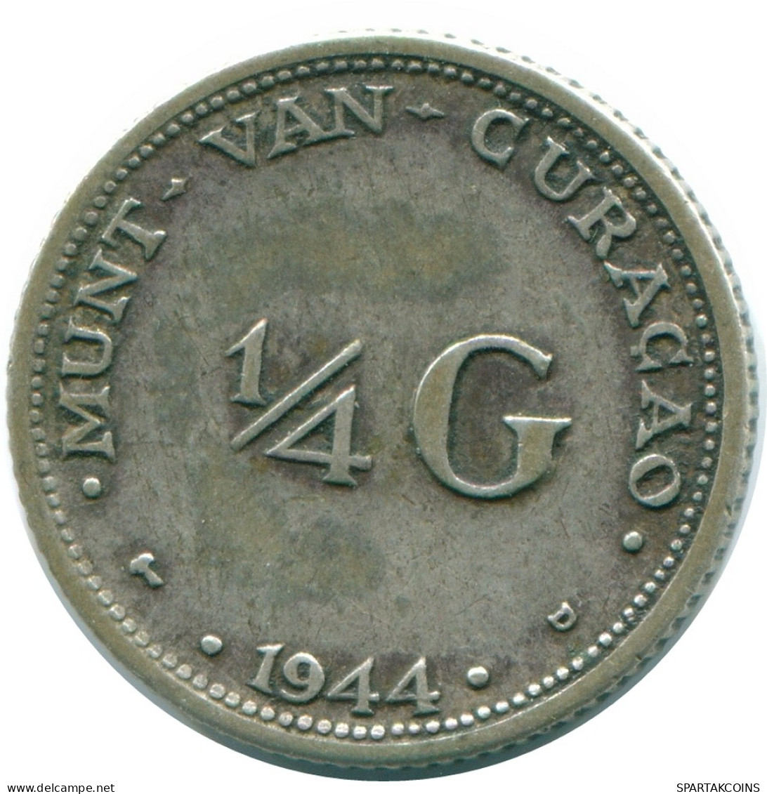 1/4 GULDEN 1944 CURACAO NIEDERLANDE SILBER Koloniale Münze #NL10609.4.D - Curaçao