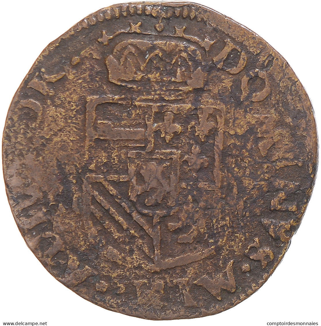 Monnaie, Pays-Bas Espagnols, Philippe II, Liard, 1583, Maastricht, TB+, Cuivre - …-1795 : Vereinigte Provinzen