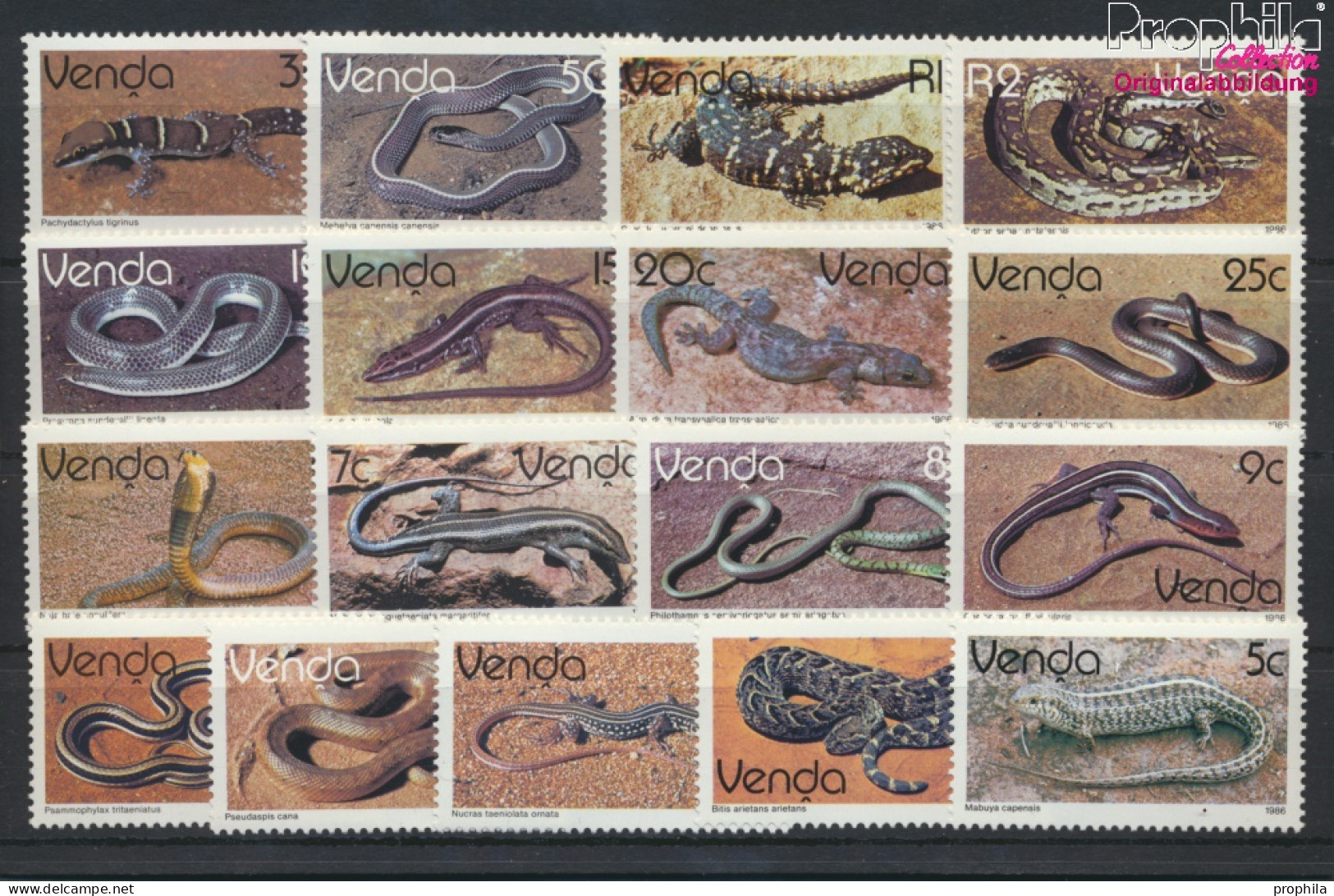 Südafrika - Venda 120-136 (kompl.Ausg.) Postfrisch 1986 Freimarken: Reptilien (10049085 - Venda