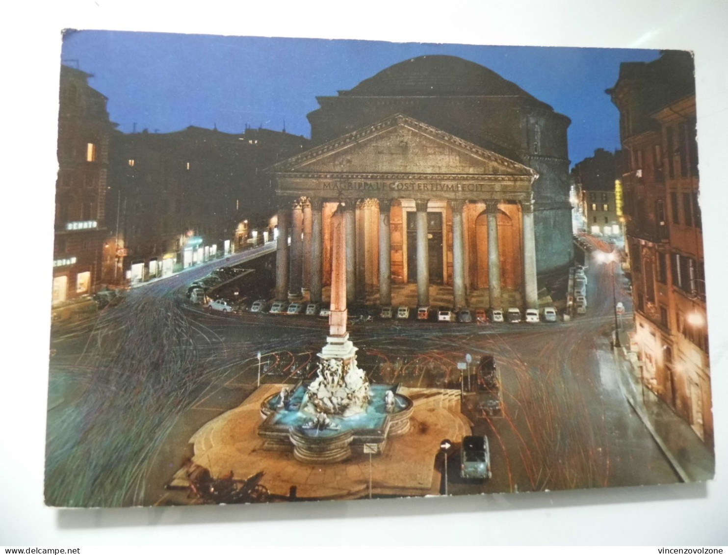 Cartolina Viaggiata "ROMA DI NOTTE Il Pantheon" 1972 - Panthéon