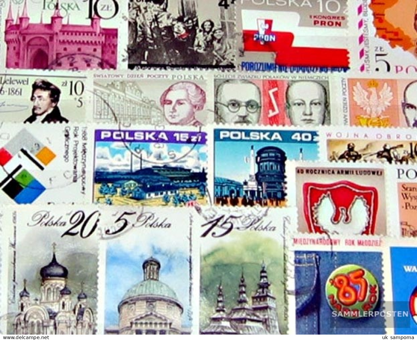 Poland 100 Different Stamps - Collections