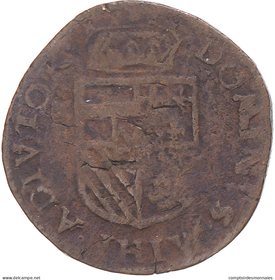 Monnaie, Pays-Bas Espagnols, Philippe II, Liard, 1583, Maastricht, TB+, Cuivre - …-1795 : Période Ancienne