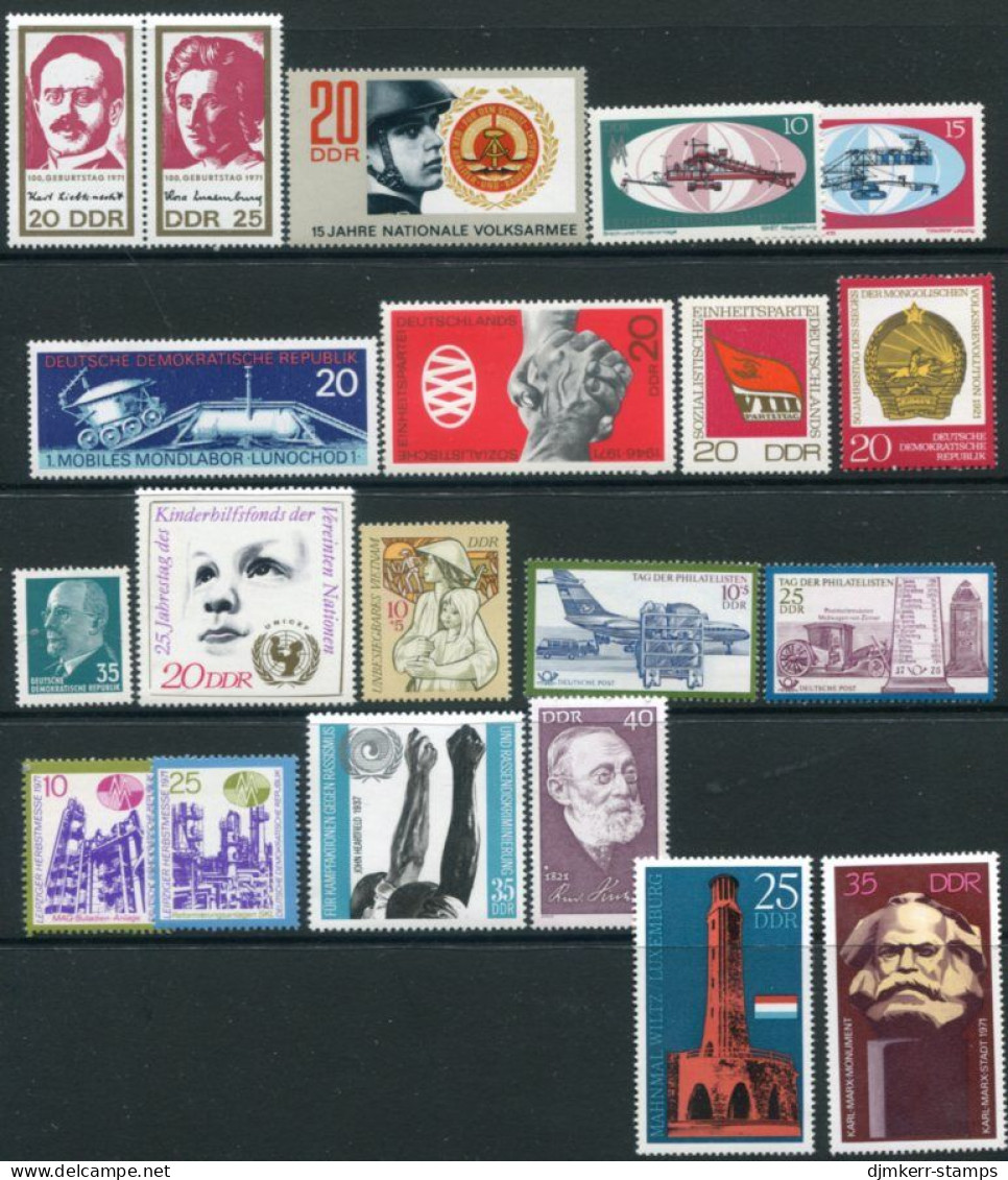 DDR / E. GERMANY 1971 Sixteen Issues MNH / **. - Unused Stamps