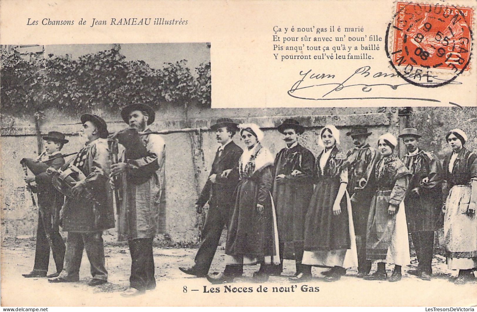 FOLKLORE - Les Chansons De Jean Rameau Illustrées - Les Noces De Nout'Gas - Carte Postale Ancienne - Musik