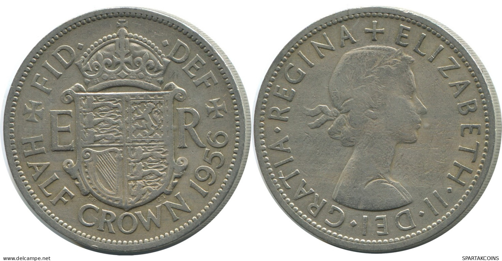 HALF CROWN 1956 UK GROßBRITANNIEN GREAT BRITAIN Münze #AH015.1.D - K. 1/2 Crown