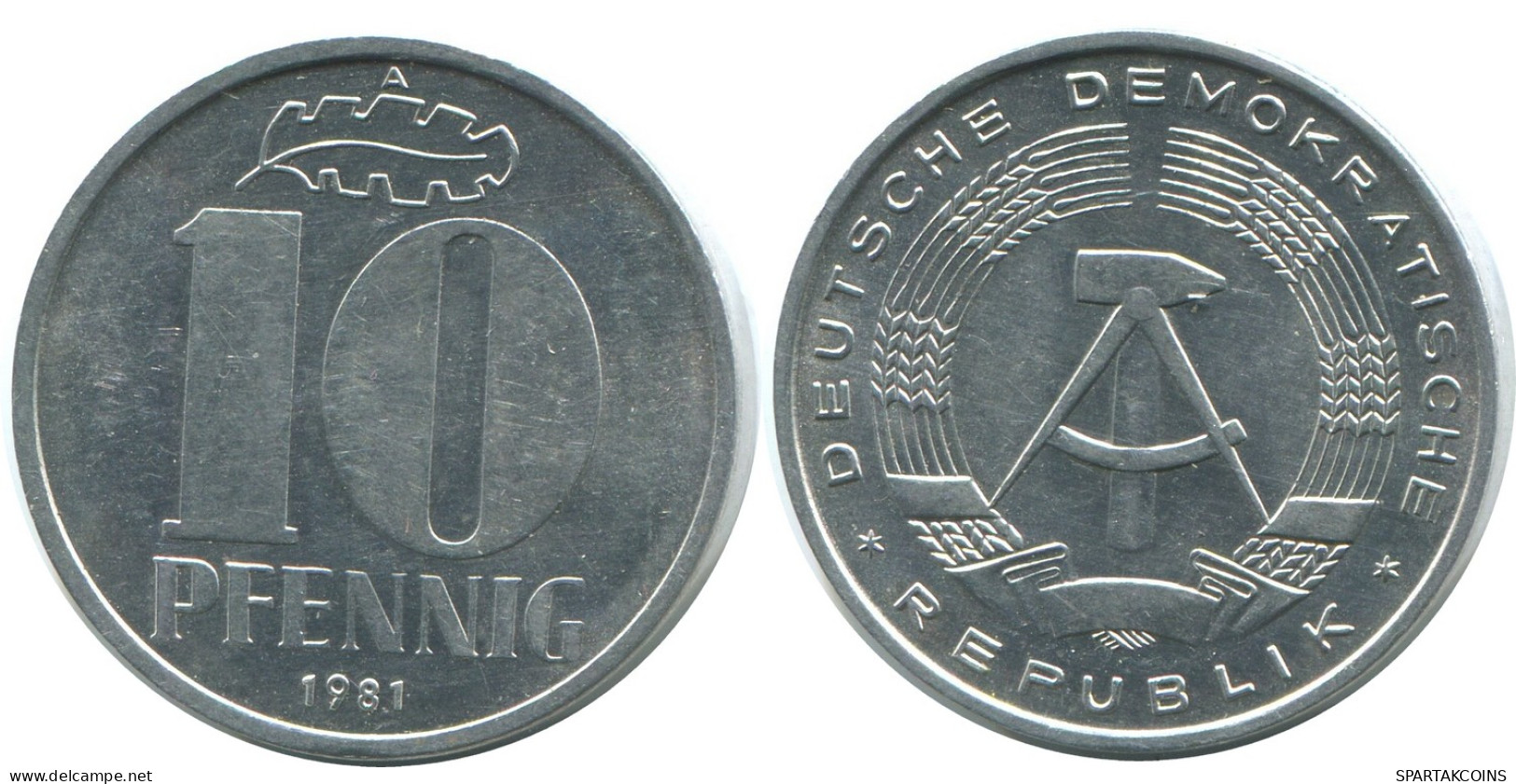 10 PFENNIG 1981 A DDR EAST DEUTSCHLAND Münze GERMANY #AE090.D - 10 Pfennig