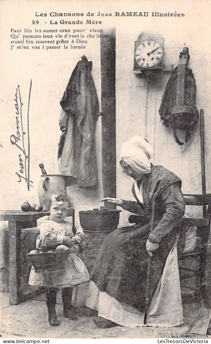 FOLKLORE - Les Chansons De Jean Rameau Illustrées - La Grande Mère - Carte Postale Ancienne - Music