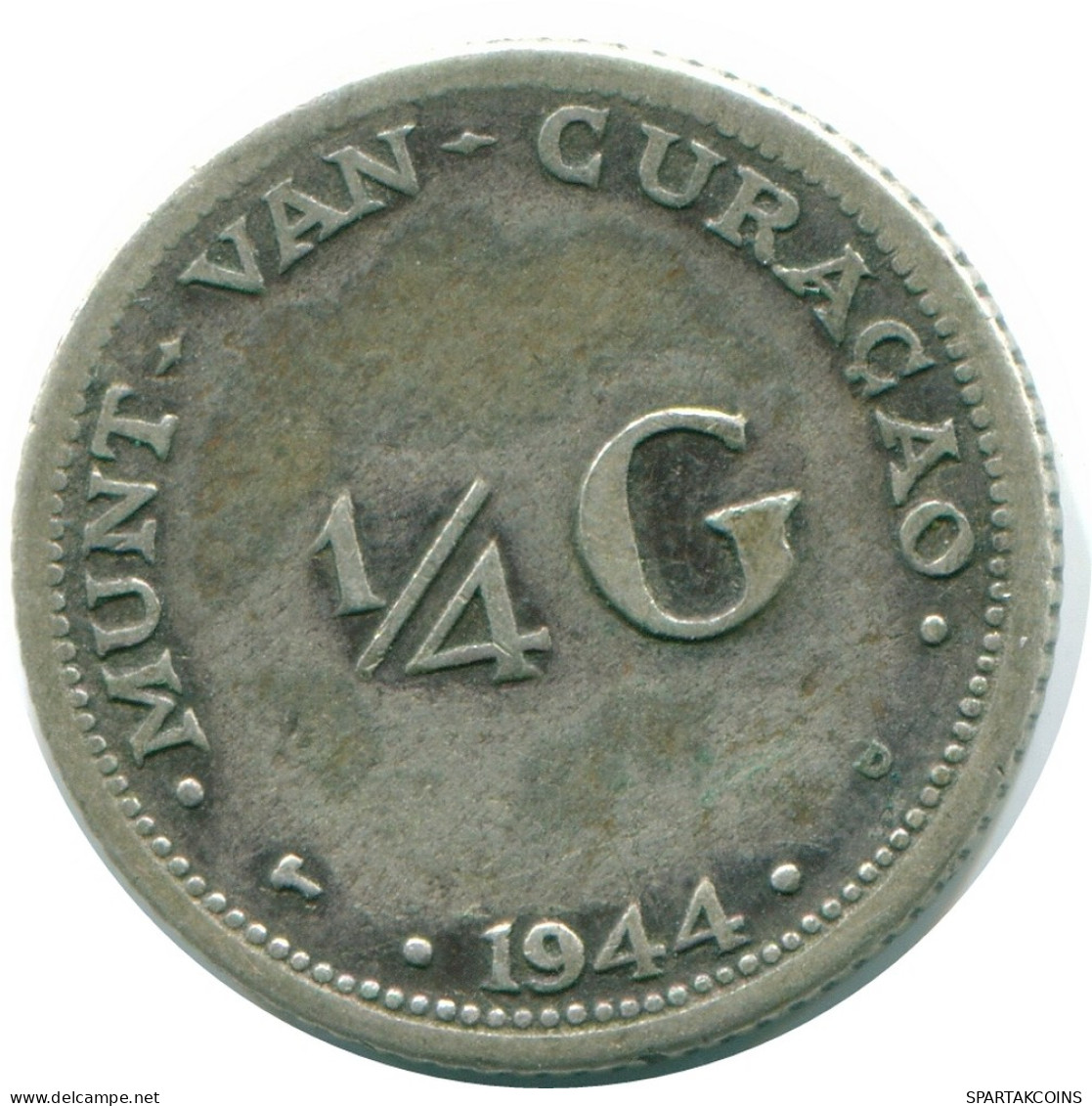 1/4 GULDEN 1944 CURACAO NIEDERLANDE SILBER Koloniale Münze #NL10605.4.D - Curacao