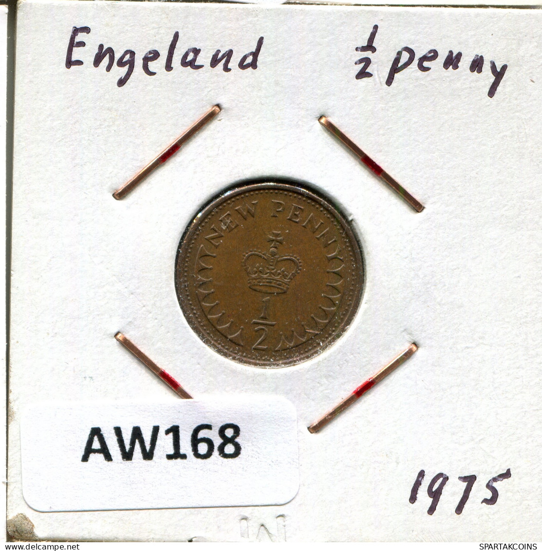 HALF PENNY 1975 UK GROßBRITANNIEN GREAT BRITAIN Münze #AW168.D - 1/2 Penny & 1/2 New Penny