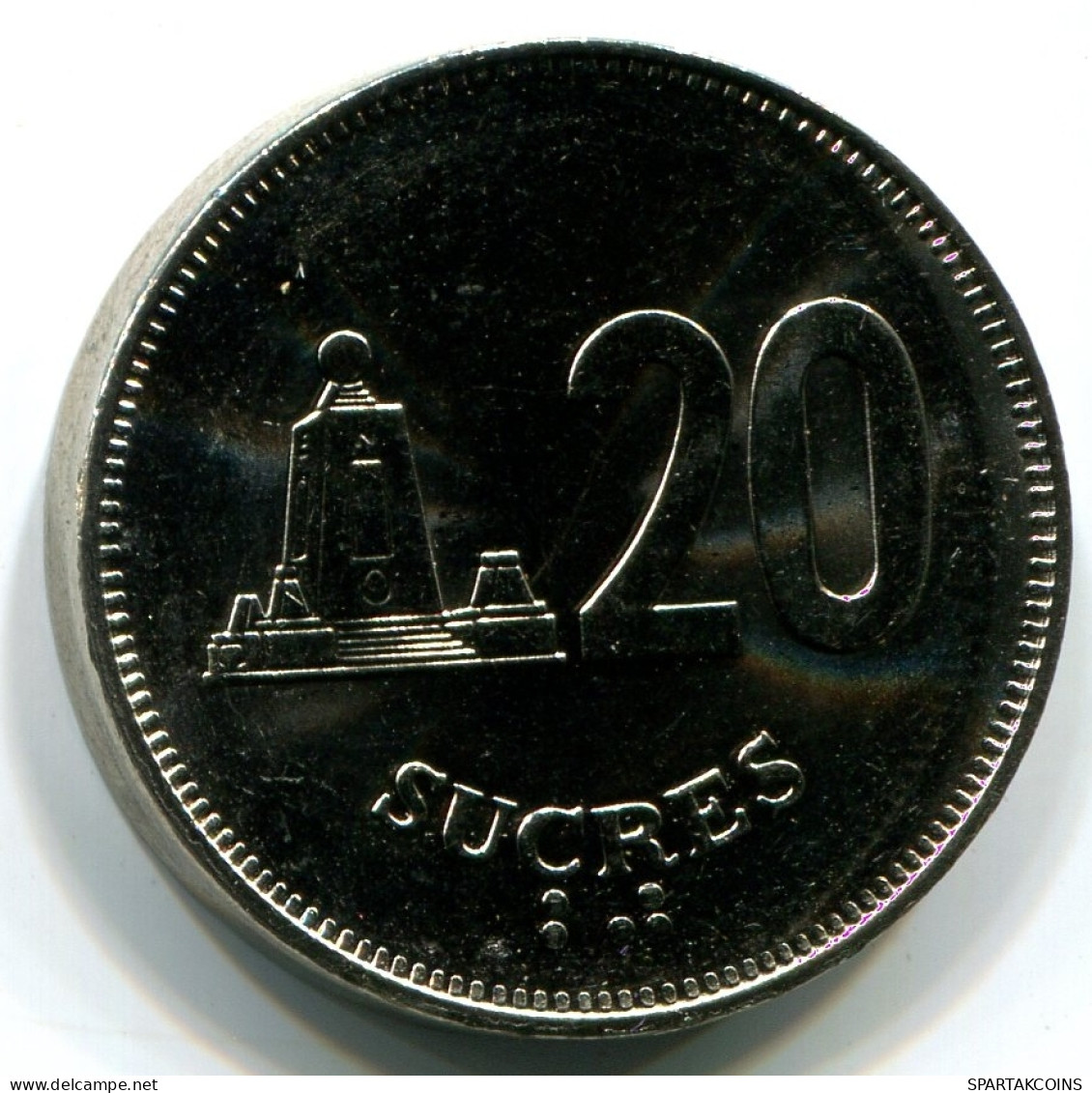 20 SUCRE 1991 ECUADOR UNC Münze #W11008.D - Ecuador