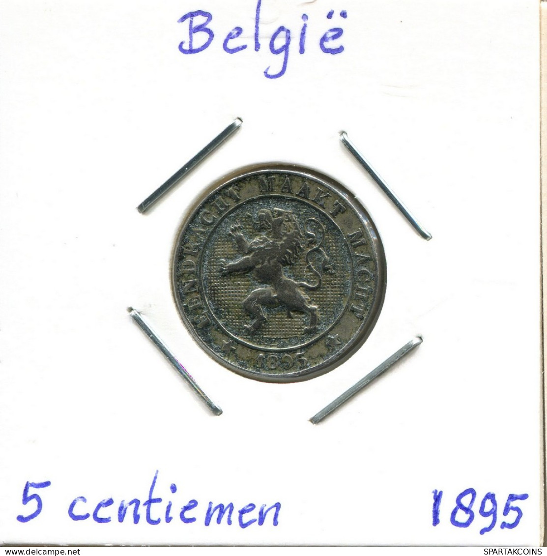 5 CENTIMES 1895 DUTCH Text BELGIEN BELGIUM Münze #BA236.D - 5 Centimes