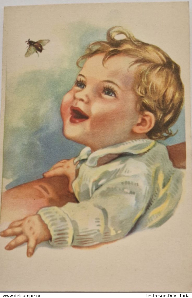 FANTAISIES - CARTE SYSTEMES - Bébé Regarde Une Mouche Voler - Carte Postale Ancienne - Cartoline Con Meccanismi