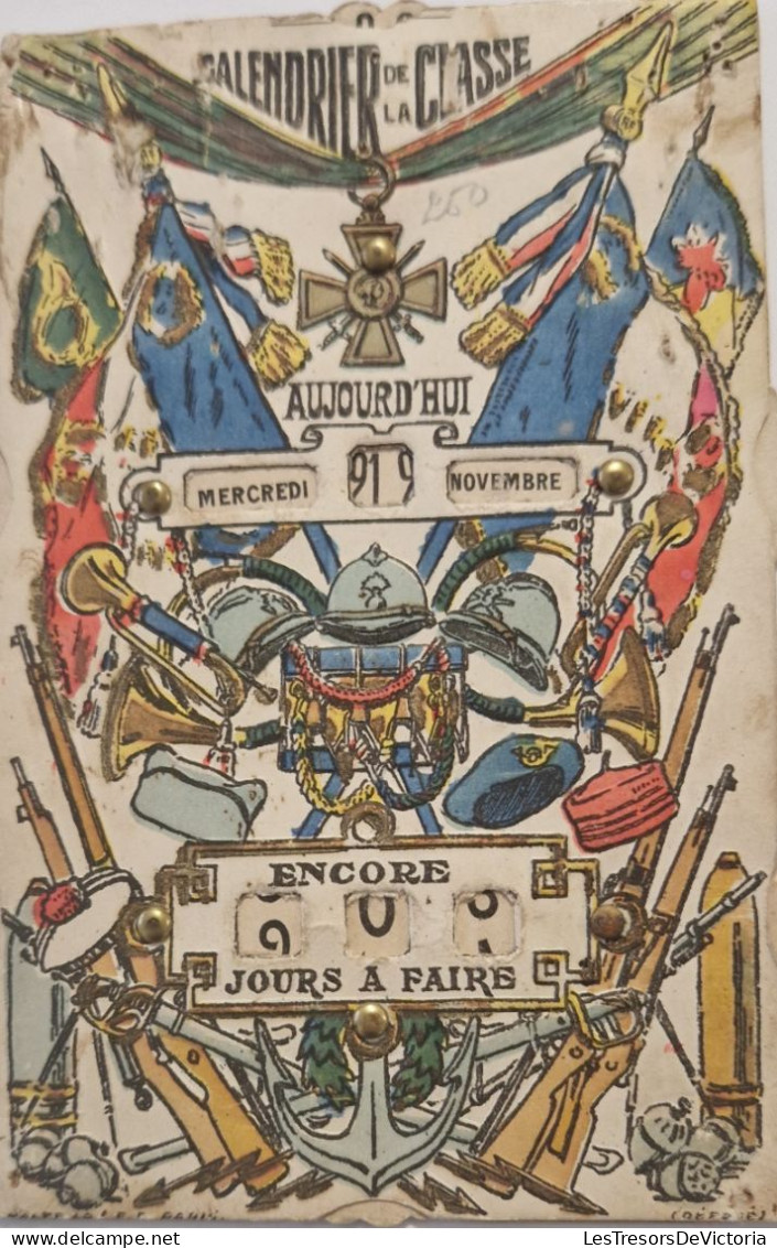 FANTAISIES - CARTE SYSTEMES - Militaire - Calendrier De La Classe - Carte Postale Ancienne - Cartoline Con Meccanismi