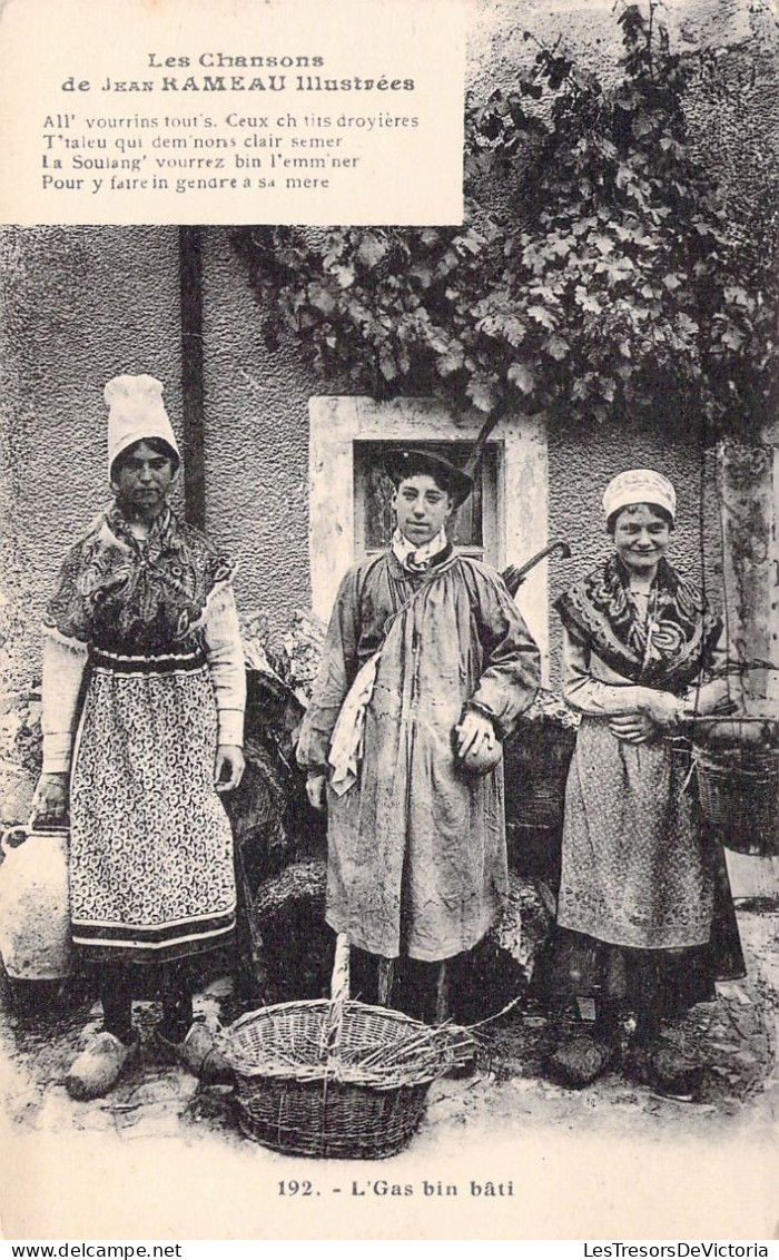 FOLKLORE - Les Chansons De Jean Rameau Illustrées - L'Gas Bin Bâti - Carte Postale Ancienne - Musica