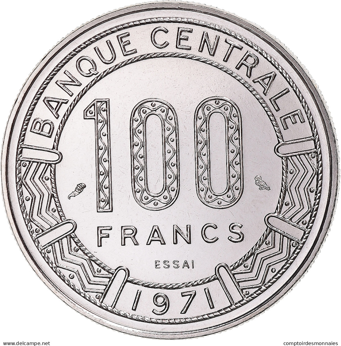 Monnaie, Gabon, 100 Francs, 1971, Paris, ESSAI, FDC, Nickel, KM:E3 - Gabón