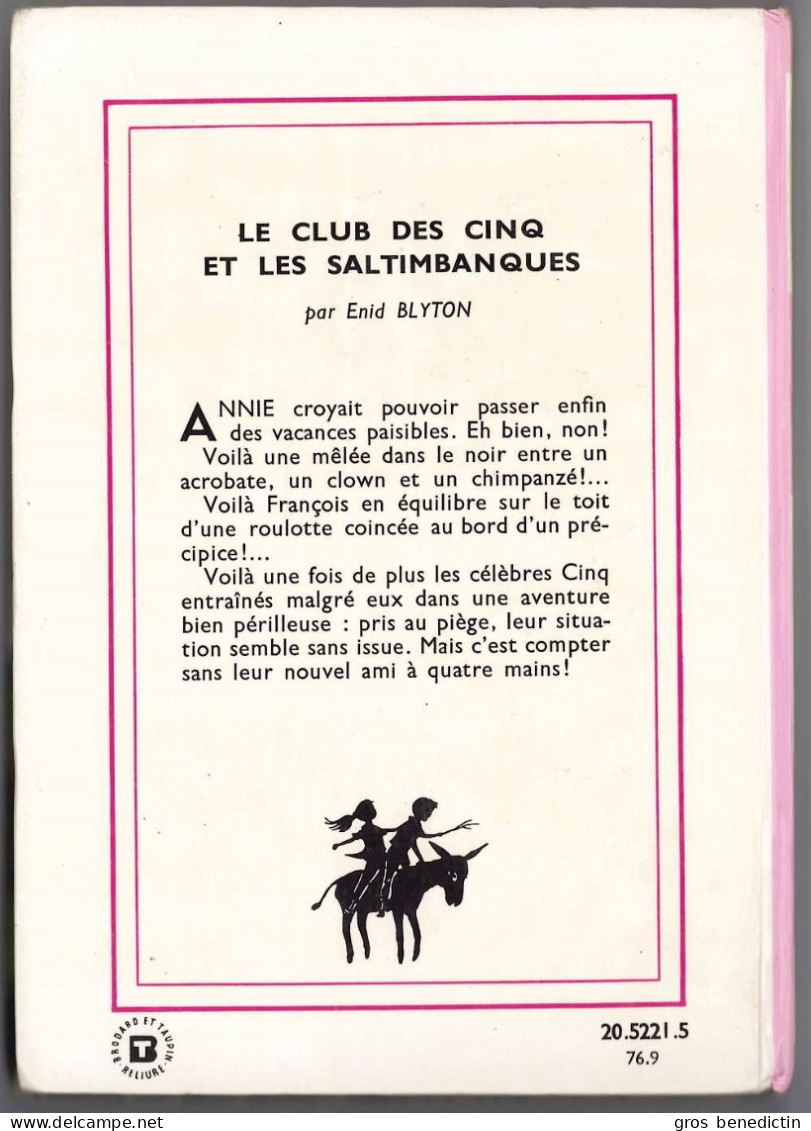 Hachette - Bibliothèque Rose - Enid Blyton  - "Le Club Des Cinq Et Les Saltimbanques" - 1976 - #Ben&Bly&CD5 - Bibliothèque Rose
