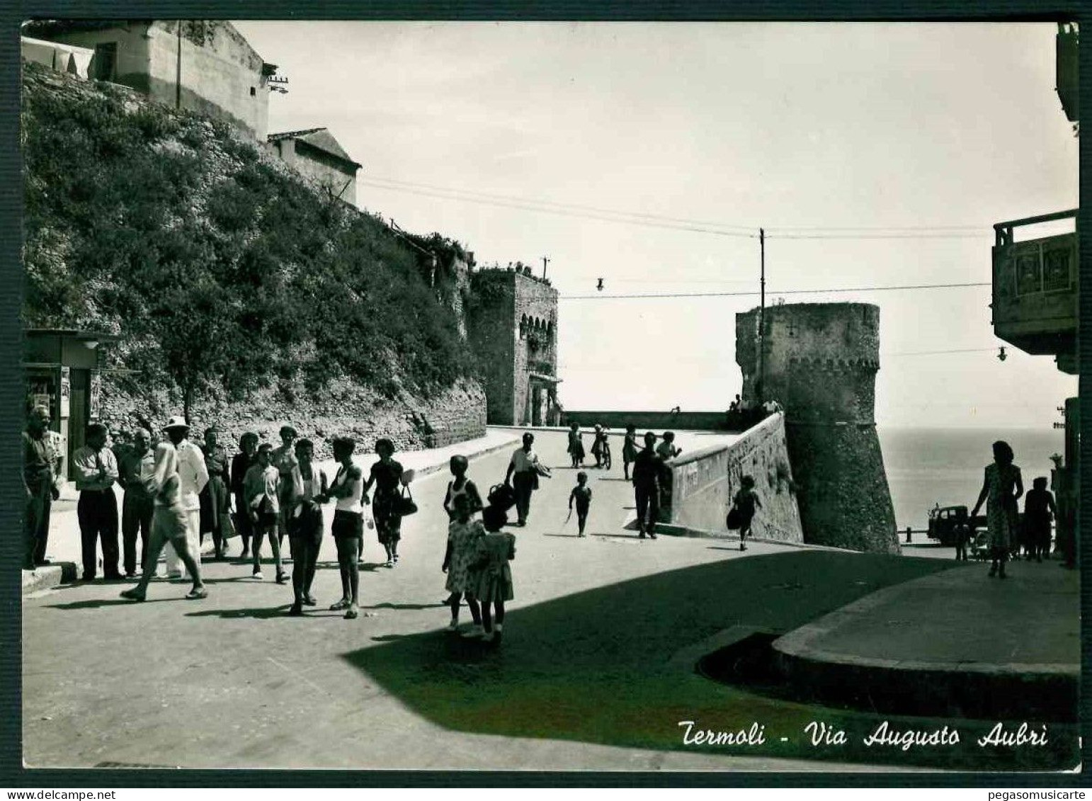 VT125 - TERMOLI - VIA AUGUSTO AUBRI - ANIMATA CAMPOBASSO 1954 - Sonstige & Ohne Zuordnung