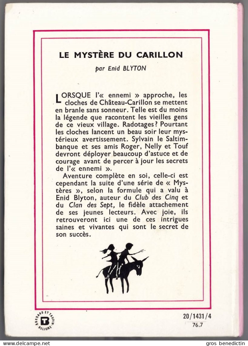 Hachette - Bibliothèque Rose -  Enid Blyton - "Le Mystère Du Carillon" - 1976 - #Ben&Bly&Myst - Bibliothèque Rose