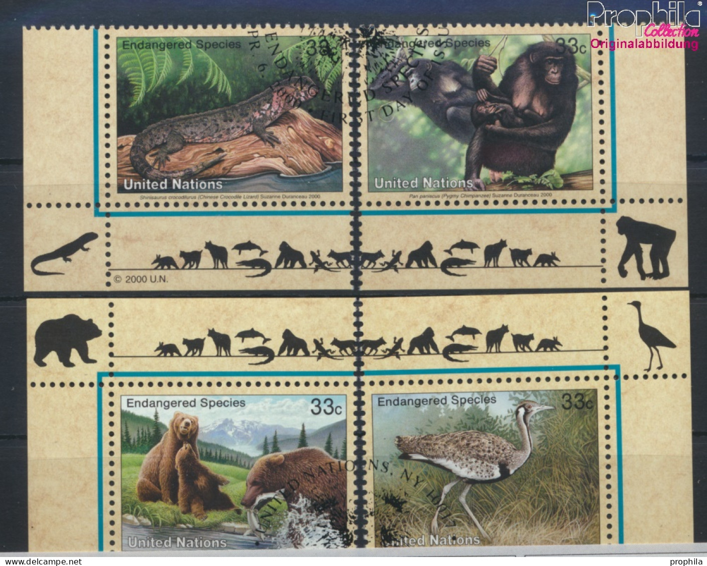 UNO - New York 831-834 (kompl.Ausg.) Gestempelt 2000 Gefährdete Tiere (10064415 - Used Stamps