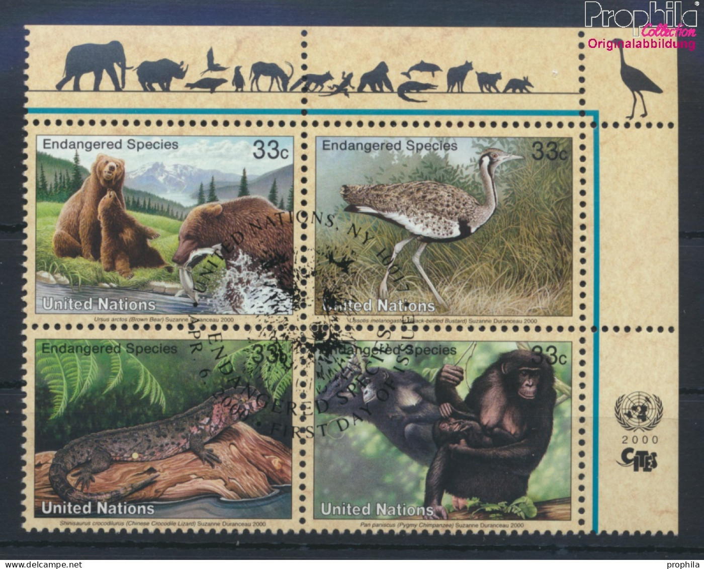 UNO - New York 831-834 Viererblock (kompl.Ausg.) Gestempelt 2000 Gefährdete Tiere (10064434 - Used Stamps