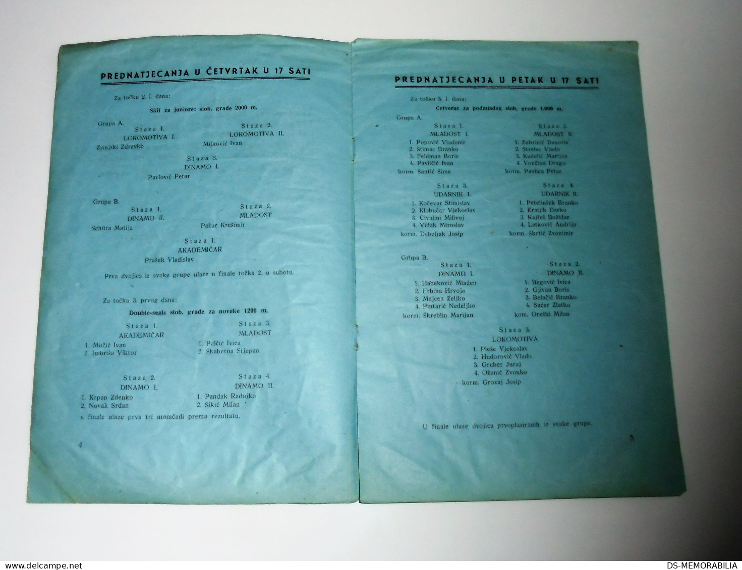 Rowing - Championship Of Zagreb Yugoslavia 1946 Program - Canottaggio