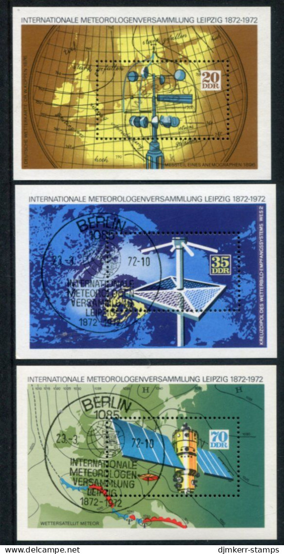 DDR / E. GERMANY 1972 Meterology Blocks Used.  Michel Blocks 34-36 - 1971-1980