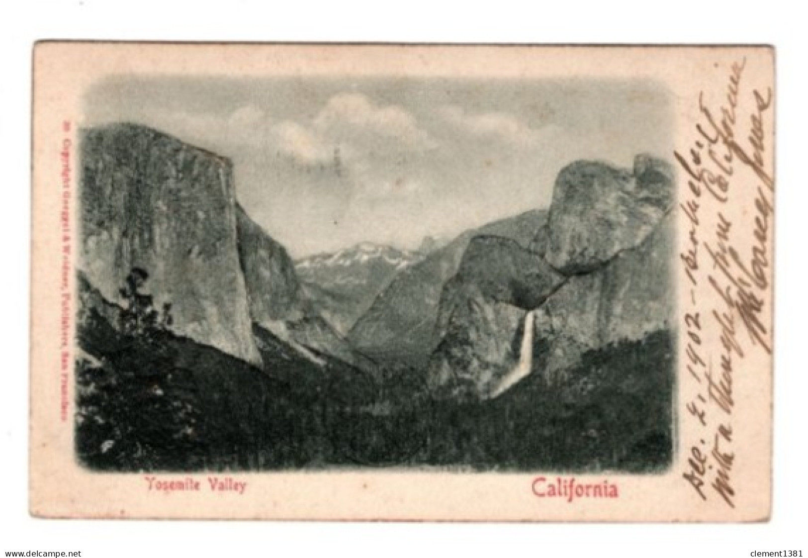 Etats Unis USA United States Yosemite Valley California Carte En Relief Circulee En 1902 - Yosemite