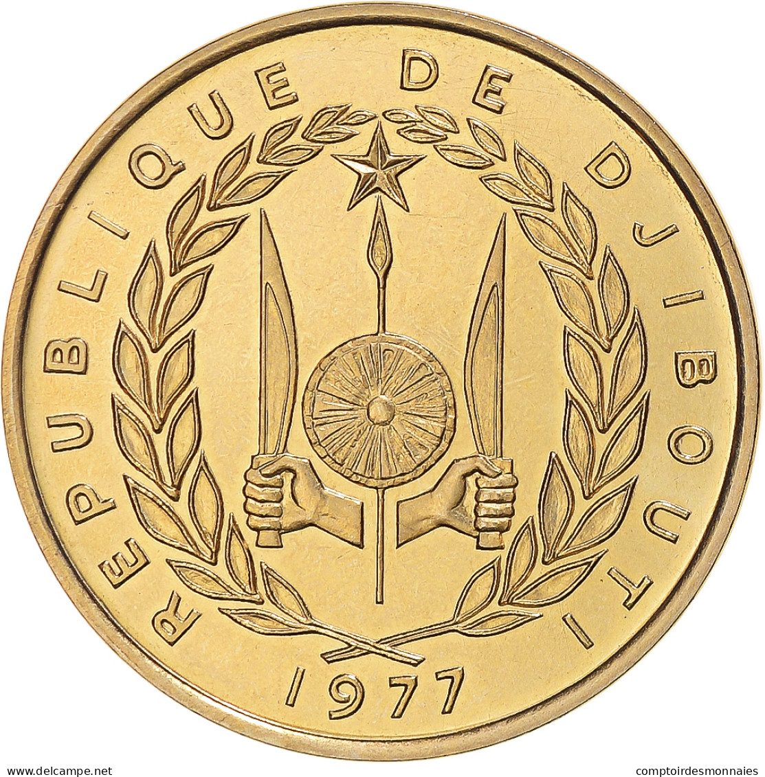 Monnaie, Djibouti, 20 Francs, 1977, Paris, ESSAI, FDC, Bronze-Aluminium, KM:E5 - Dschibuti